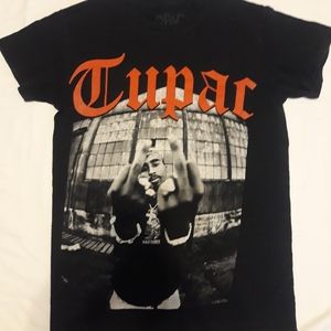 Tupac middle finger up tshirt